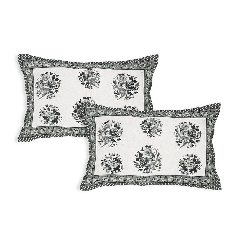 Buy Bhuja Floral Bedsheet - Grey Bedsheets from Vaaree