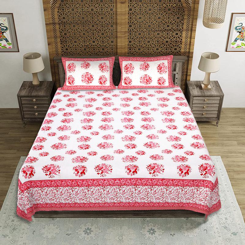 Buy Bhuja Floral Bedsheet - Pink Bedsheets from Vaaree