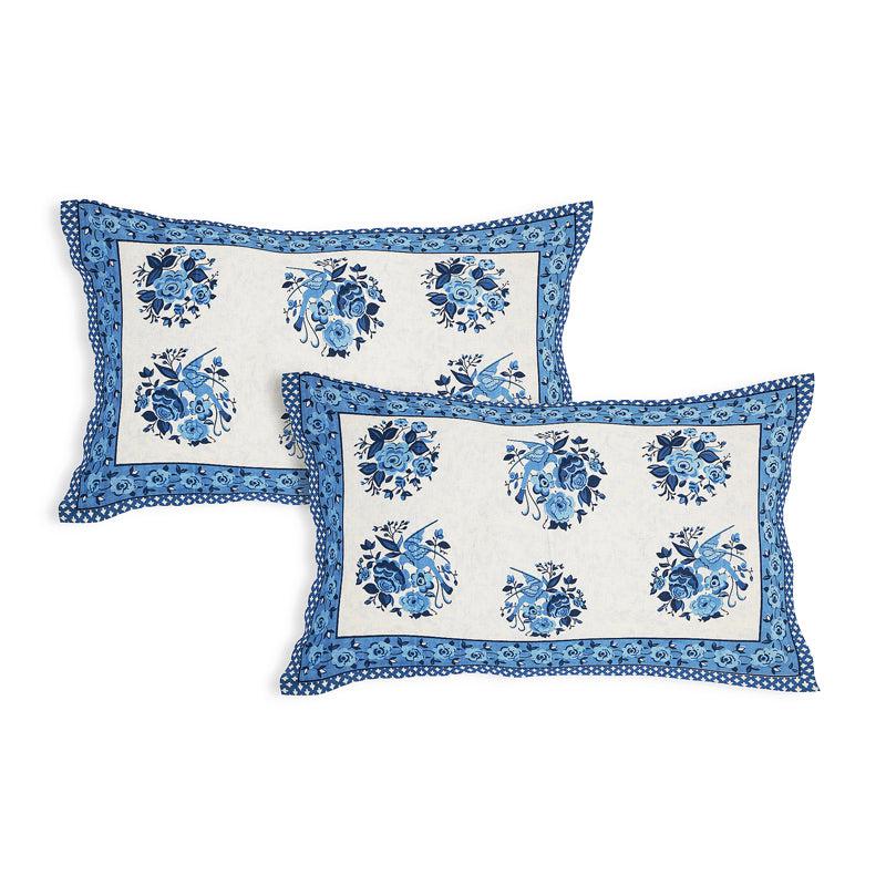 Buy Bhuja Floral Bedsheet - Blue Bedsheets from Vaaree