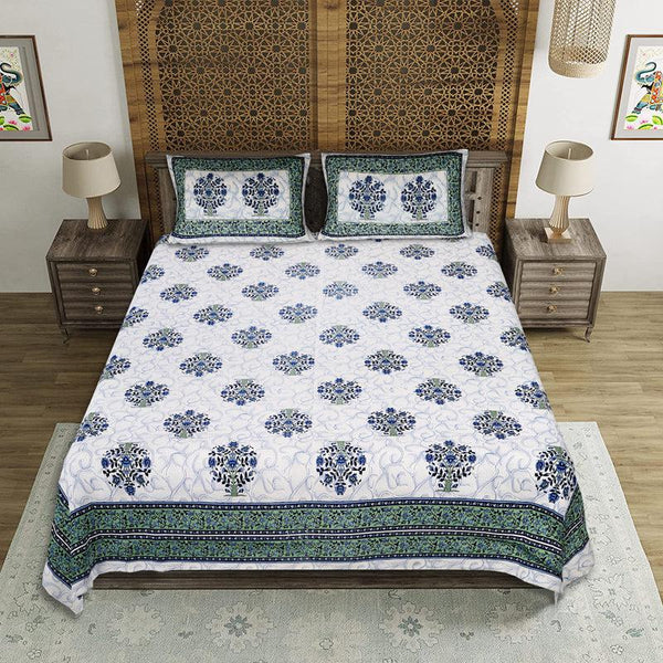 Buy Anant Floral Bedsheet - Green Bedsheets from Vaaree