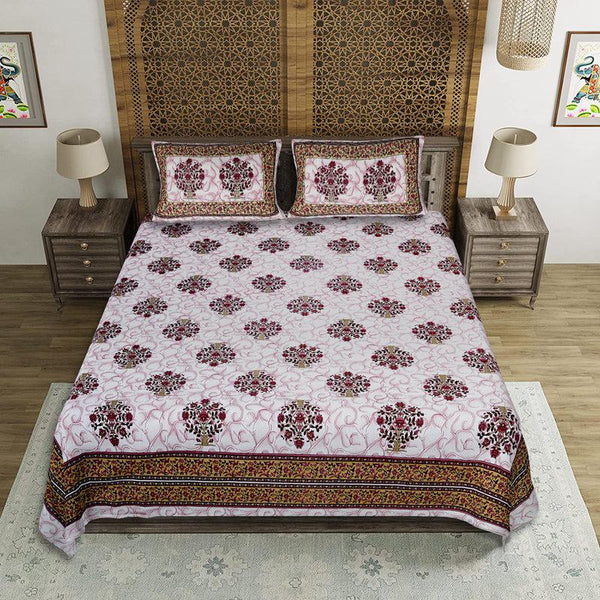 Buy Anant Floral Bedsheet - Coffee Brown Bedsheets from Vaaree