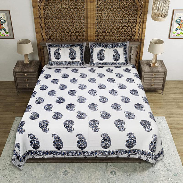 Buy Devadhi Ethnic Bedsheet - Blue Bedsheets from Vaaree