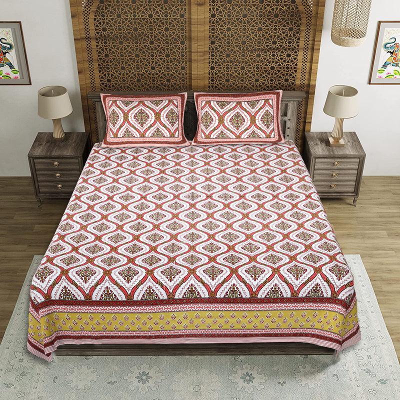 Buy Dayalu Ethnic Bedsheet - Red Bedsheets from Vaaree