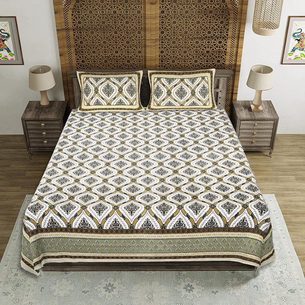 Buy Dayalu Ethnic Bedsheet - Green Bedsheets from Vaaree