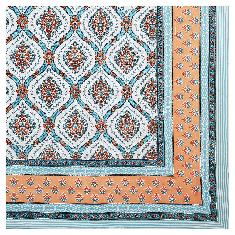 Buy Dayalu Ethnic Bedsheet - Blue & Orange Bedsheets from Vaaree