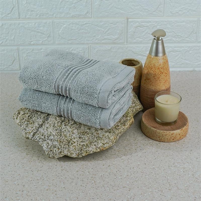 Buy Micro Cotton LuxeDry Solid Hand Towel (Grey) - Set Of Two Hand & Face Towels from Vaaree