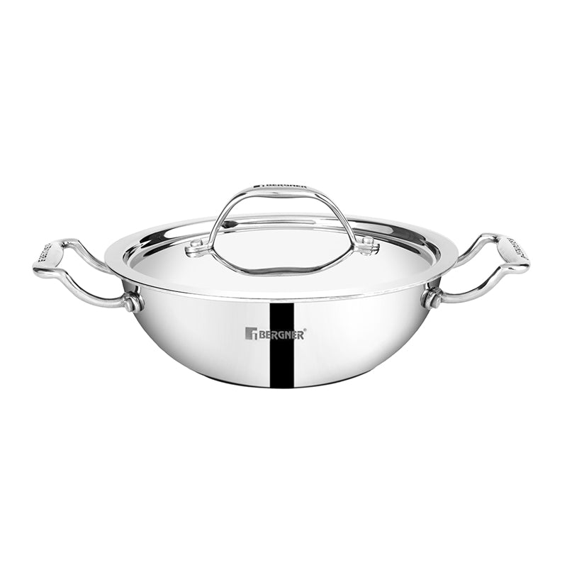 Buy Bergner Induction Safe Kadhai With Lid - 3900 ML/12 Inches Kadhai from Vaaree