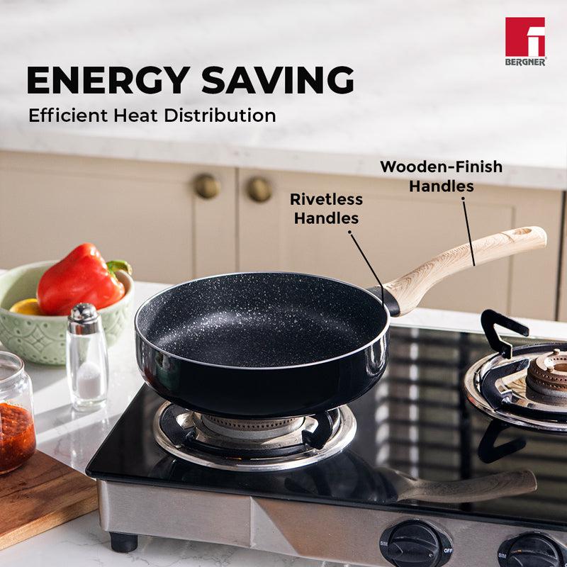 Buy Bergner Induction Safe Frying Pan With Lid - 2400 ml/10 Inches Frying Pan from Vaaree