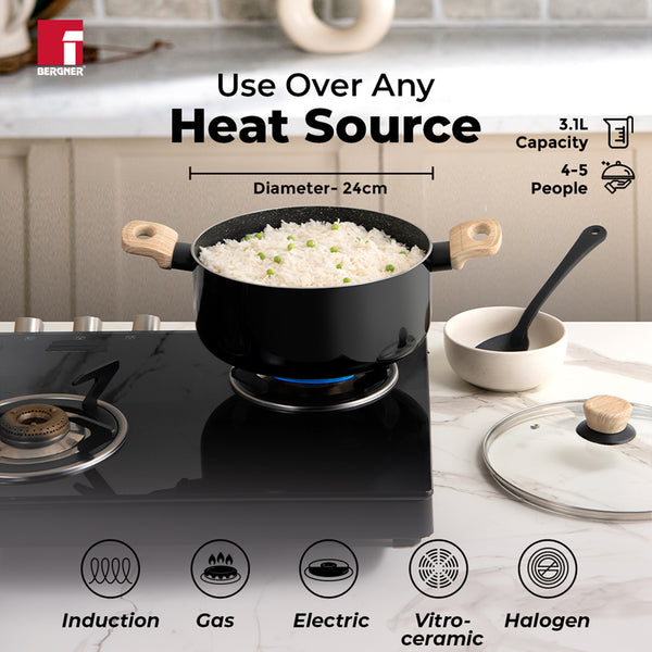 Buy Bergner Induction Safe Cooking Pot With Lid - 5000 ml/6 Inches Cooking Pot from Vaaree