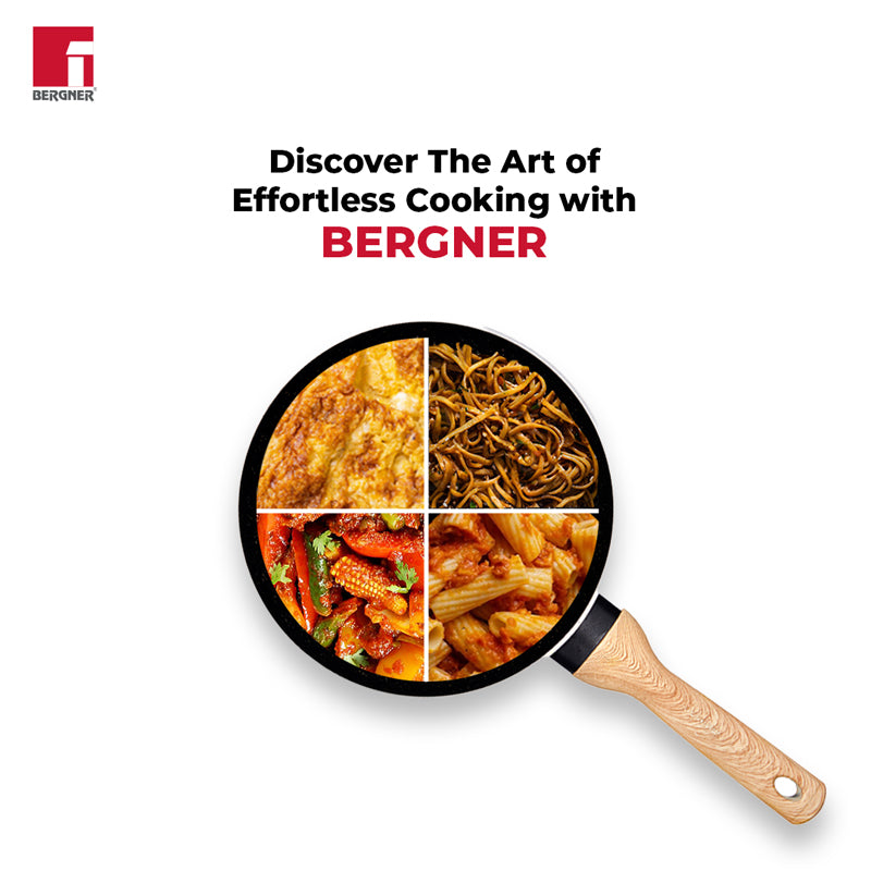 Buy Bergner Induction Safe Frying Pan With Lid - 1000 ml/7 Inches Frying Pan from Vaaree