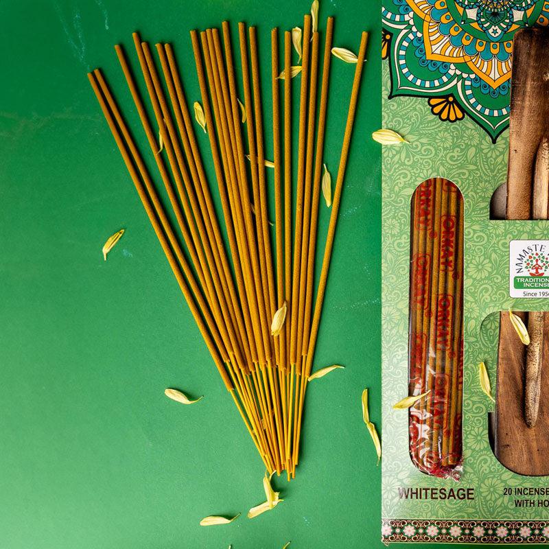 Buy Sugandha White Sage Incense Sticks With Incense Holder - Set Of Twenty Incense Sticks & Cones from Vaaree