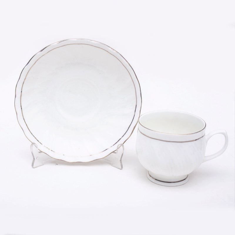 Tea Cup & Saucer - Wynter Cup & Saucer (150 ML) - Twelve Piece Set