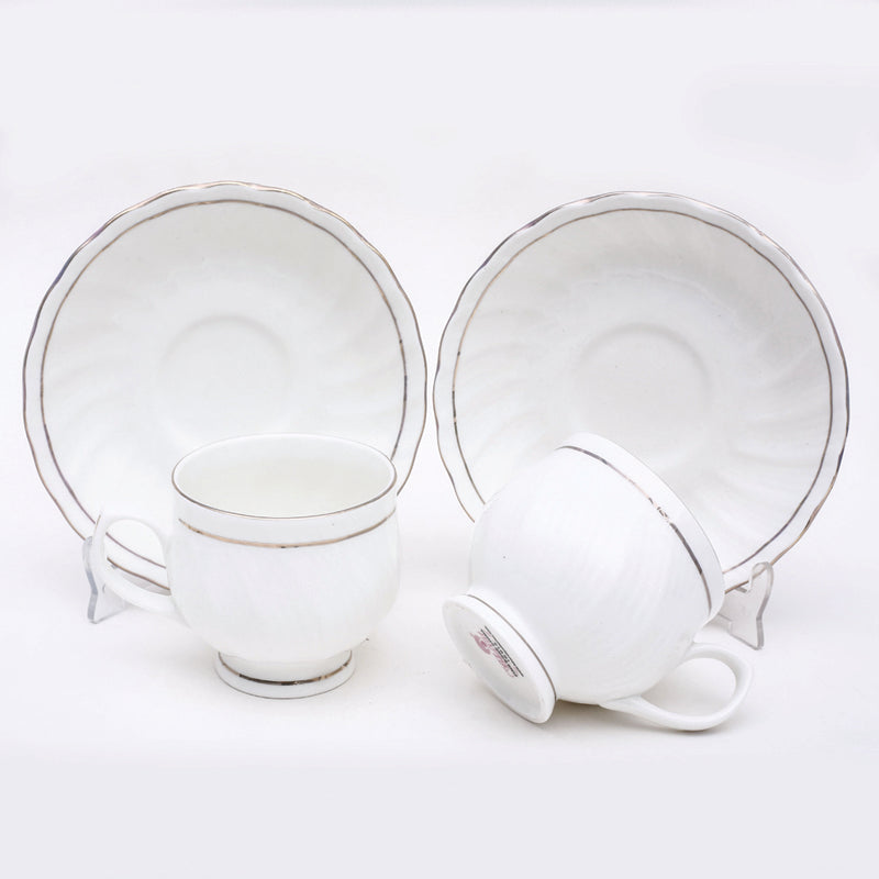 Tea Cup & Saucer - Wynter Cup & Saucer (150 ML) - Twelve Piece Set