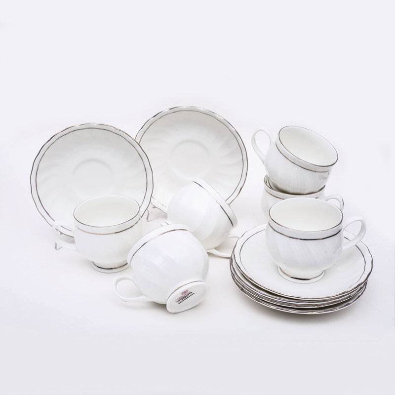 Tea Cup & Saucer - Wynter Cup & Saucer (150 ML) - Twelve Piece Set