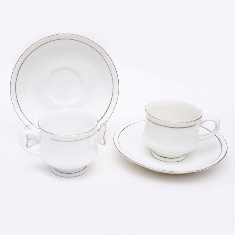 Tea Cup & Saucer - Cadence Cup & Saucer (125 ML) - Twelve Piece Set