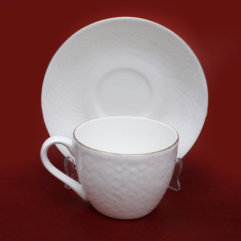 Tea Cup & Saucer - Jacksia Cup & Saucer (100 ML) - Twelve Piece Set