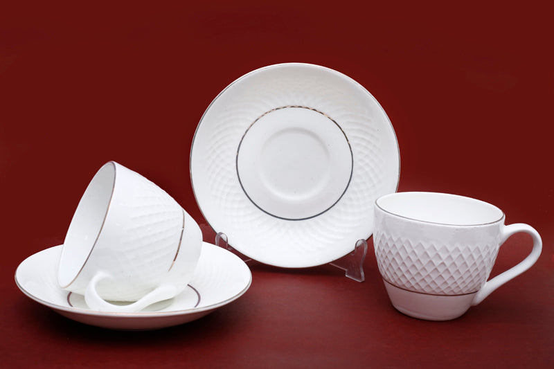 Tea Cup & Saucer - Kane Cup & Saucer (175 ML) - Twelve Piece Set