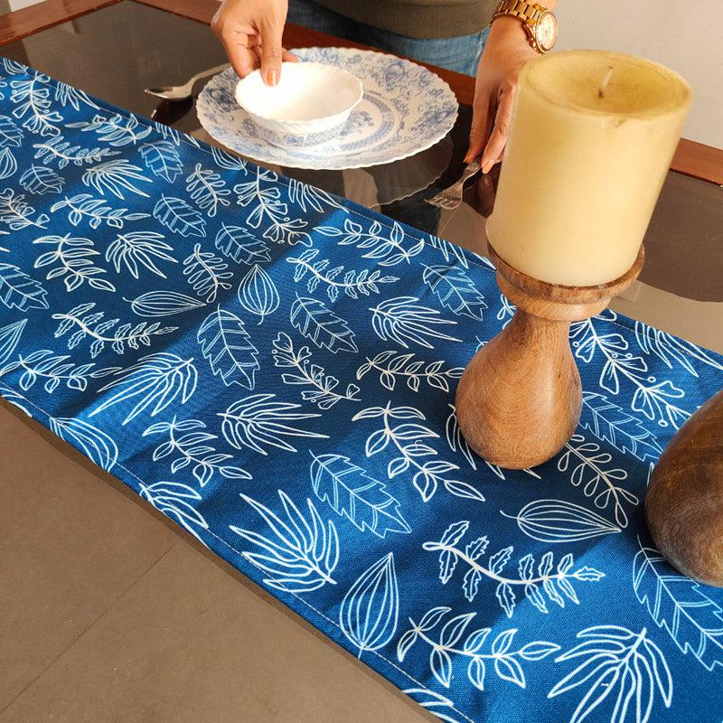 Buy Indigo Flora Table Runner Table Runner from Vaaree