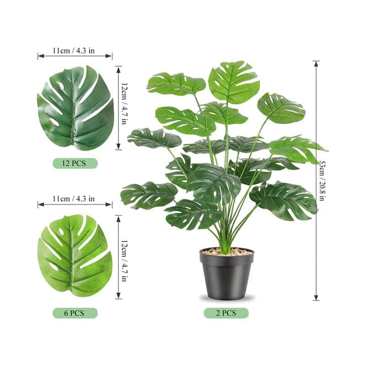Buy Faux Green Monstera Plant Stick Online in India | Artificial Plants on Vaaree
