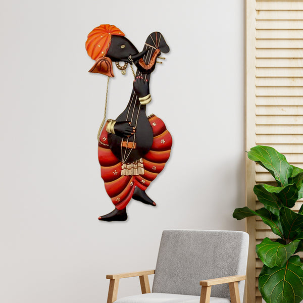 Wall Accents - Veena Ganesha Religious Wall Accent