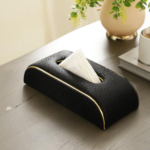 Buy Relca Leather Tissue Box - Black Tissue Holder from Vaaree