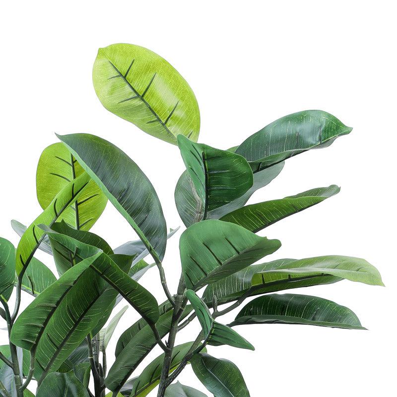 Buy Faux Realistic Rubber Tree With Pot - 3.9 Feet Artificial Plants from Vaaree