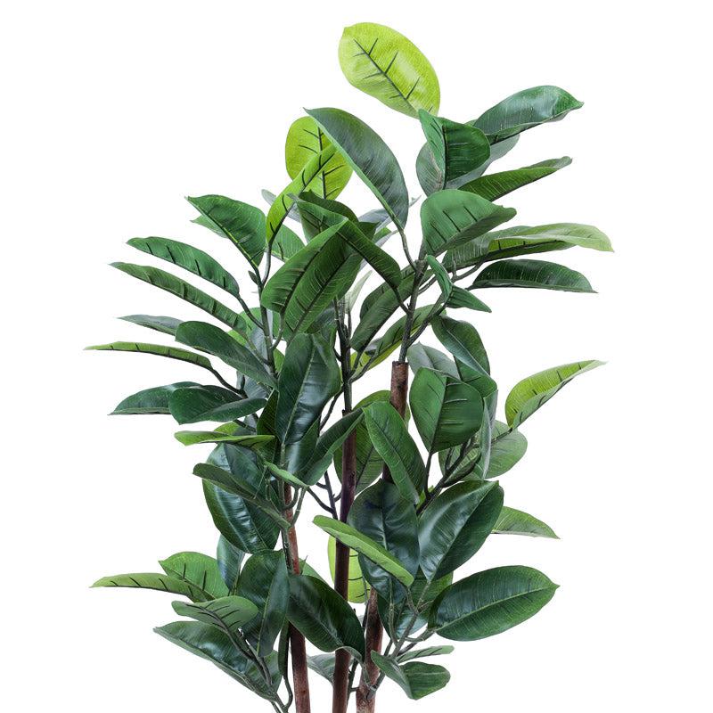 Buy Faux Realistic Rubber Tree With Pot - 3.9 Feet Artificial Plants from Vaaree