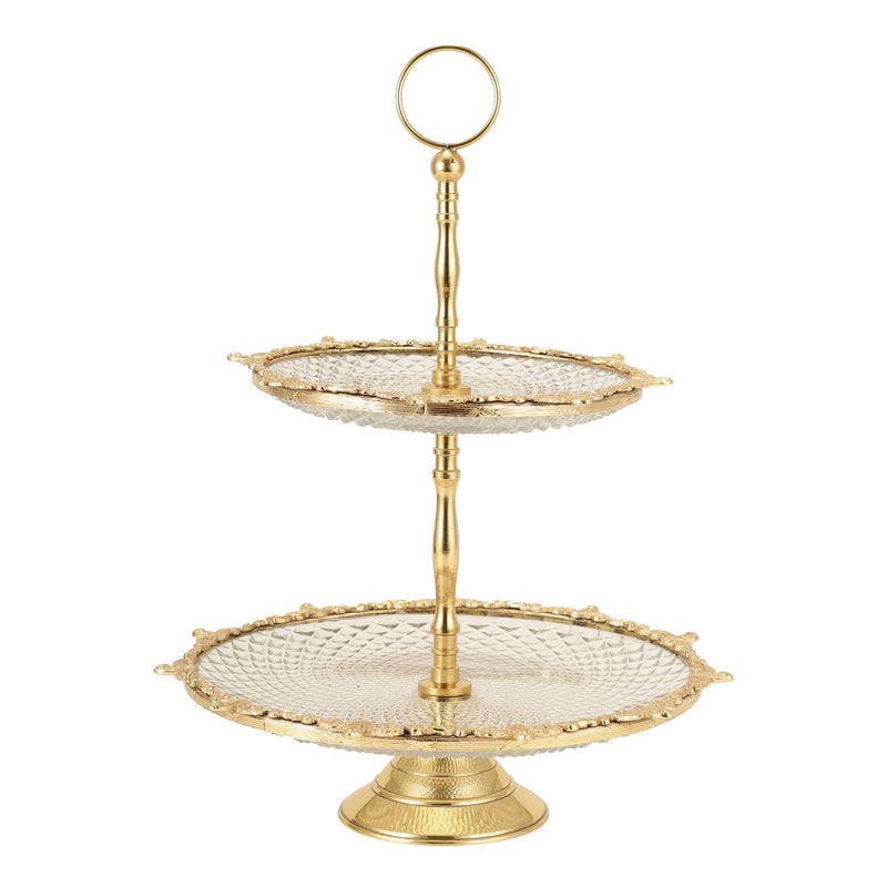 Cake Stand - Crystal Norma Double Tier Cake Stand