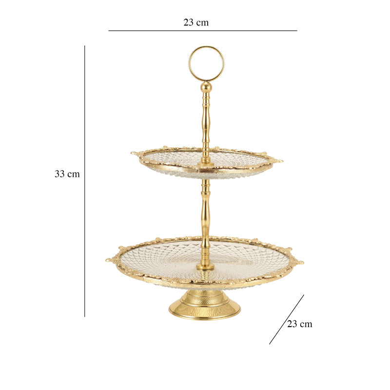 Cake Stand - Crystal Norma Double Tier Cake Stand