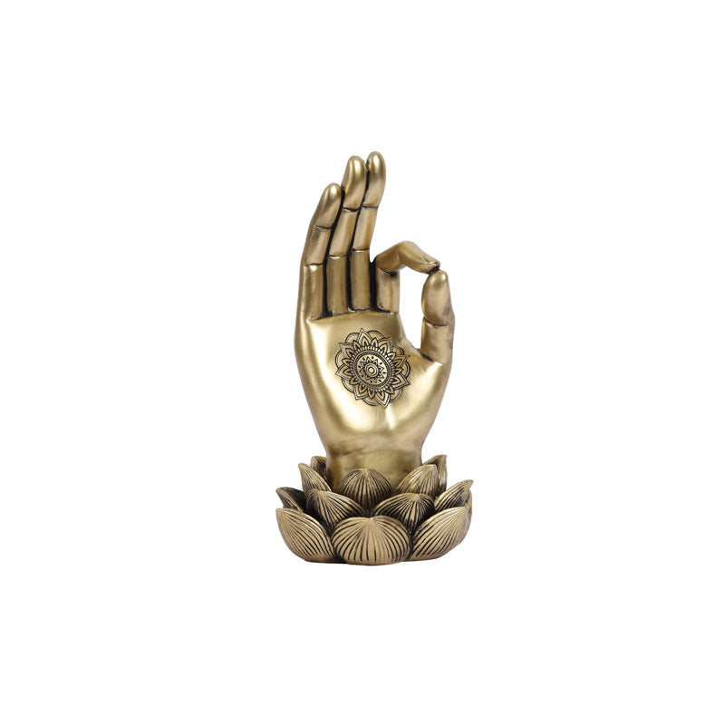 Buy Ornate Buddha Lotus Palm Showpiece Showpieces from Vaaree