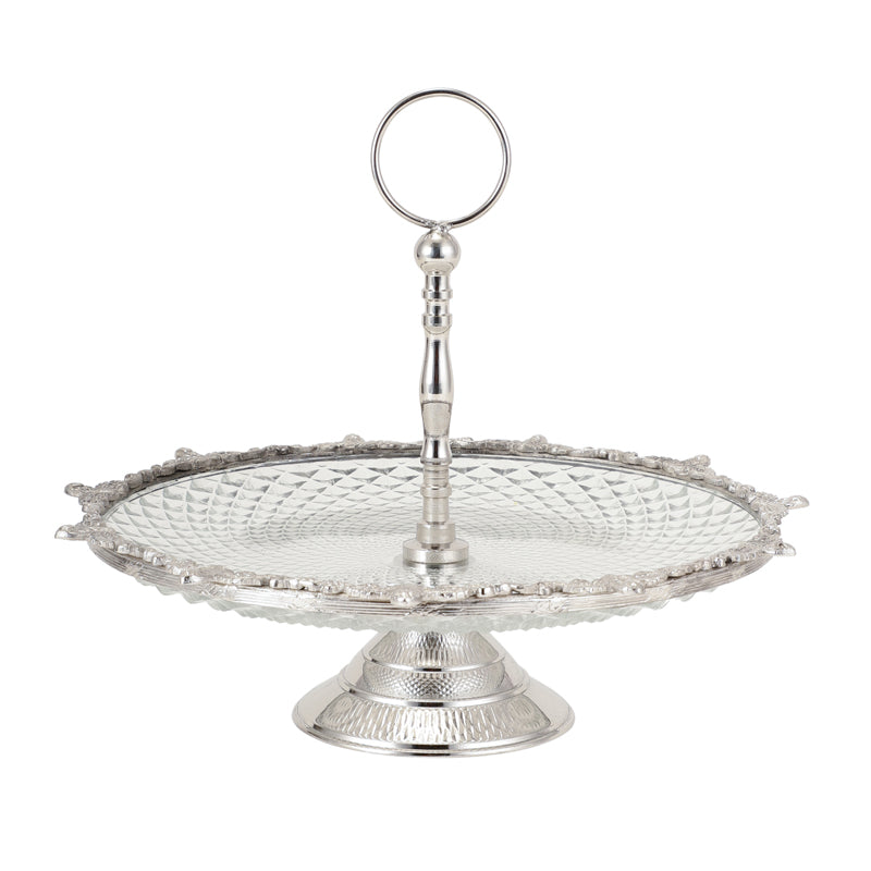 Buy Crystal Norma Cake Stand - Silver Cake Stand from Vaaree