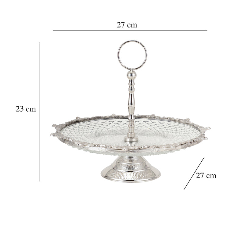 Buy Crystal Norma Cake Stand - Silver Cake Stand from Vaaree