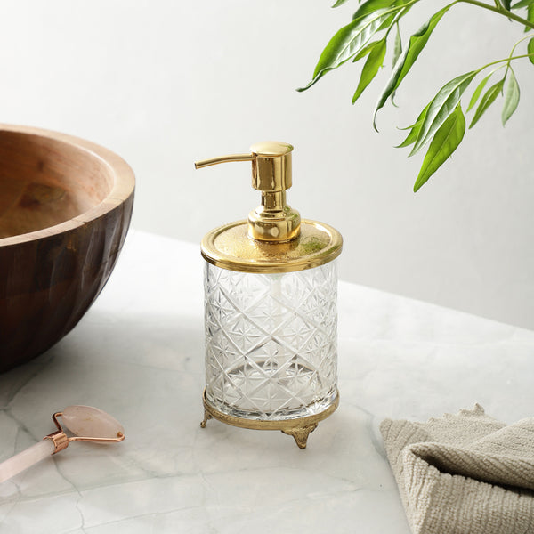 Buy Reso Crystal Soap Dispenser - Gold Accessories & Sets from Vaaree