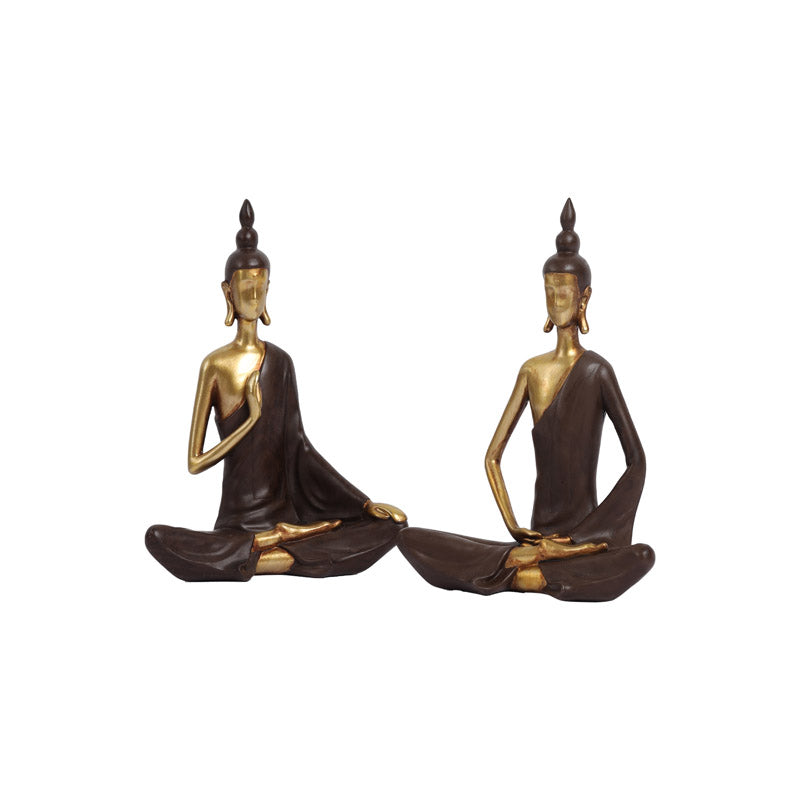 Buy Meditating Buddha Harmony Showpiece - Set Of Two Showpieces from Vaaree