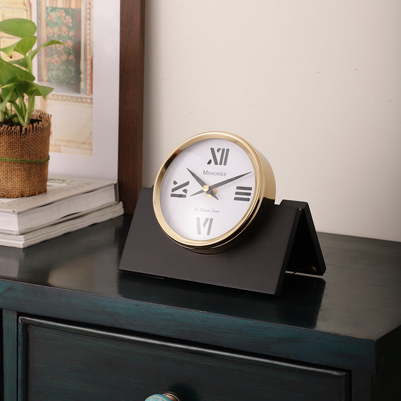 Buy Rivara Table Clock - Black Table Clock from Vaaree