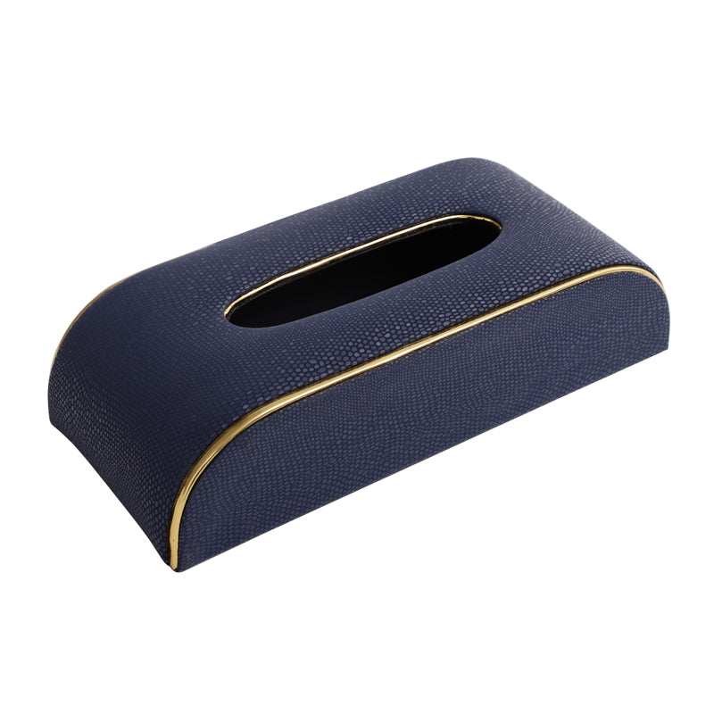 Buy Relca Leather Tissue Box - Blue Tissue Holder from Vaaree