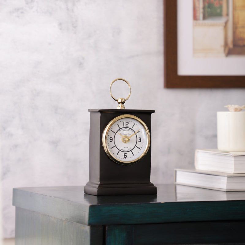 Buy Silaso Table Clock - Black Table Clock from Vaaree