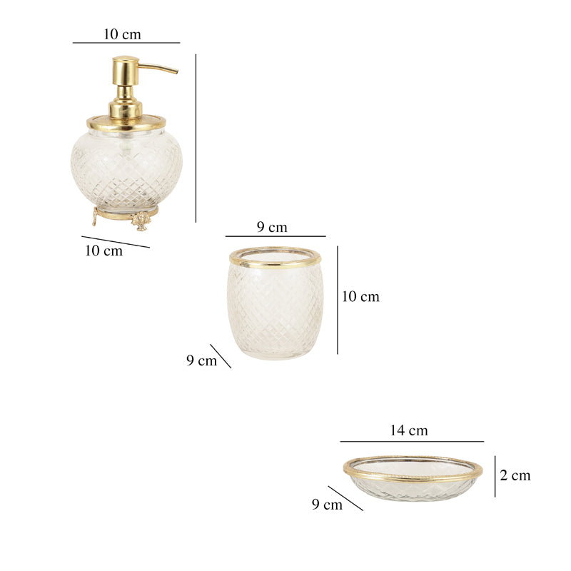 Buy Vyra Crystal Bathroom Set - Gold Accessories & Sets from Vaaree