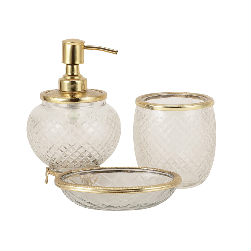 Buy Vyra Crystal Bathroom Set - Gold Accessories & Sets from Vaaree