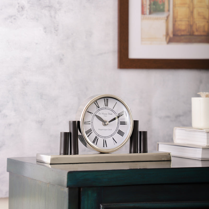 Buy Opal Harbour Table Clock - Silver Table Clock from Vaaree