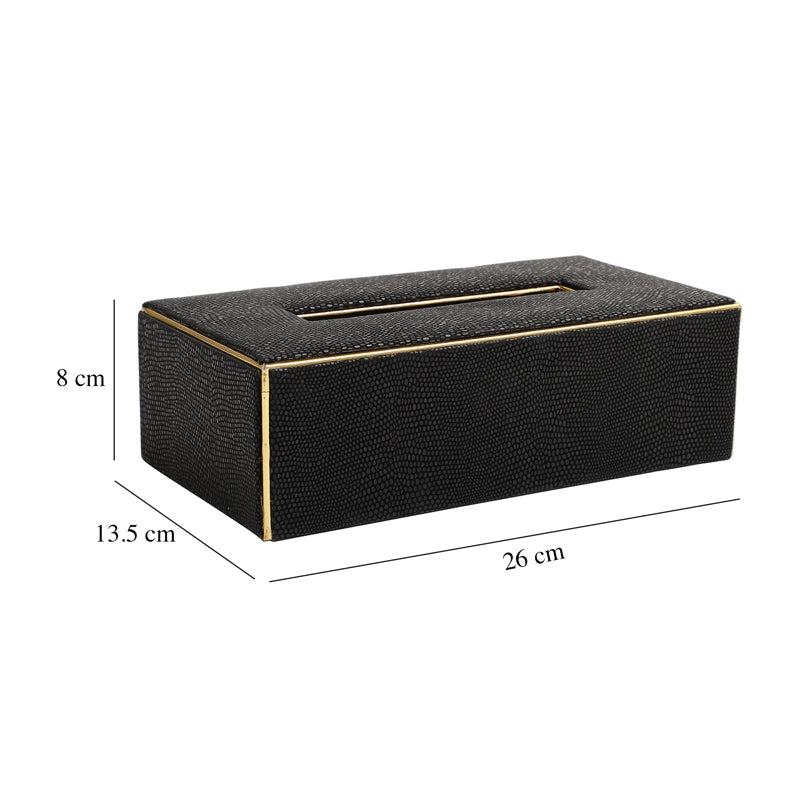 Buy Meho Leather Tissue Box - Black Tissue Holder from Vaaree