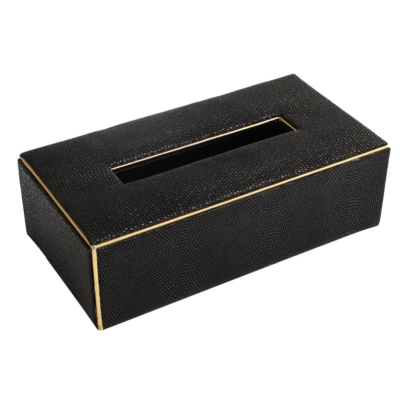 Buy Meho Leather Tissue Box - Black Tissue Holder from Vaaree