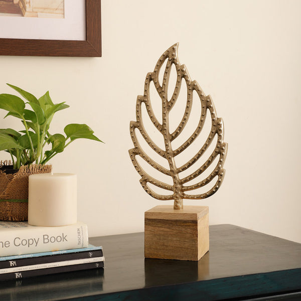 Buy The Leafy Lestora Showpiece - Gold Showpieces from Vaaree