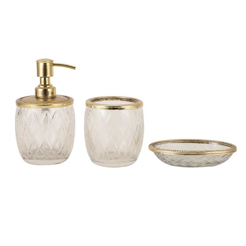 Buy Viara Diamond Bathroom Set - Gold Accessories & Sets from Vaaree