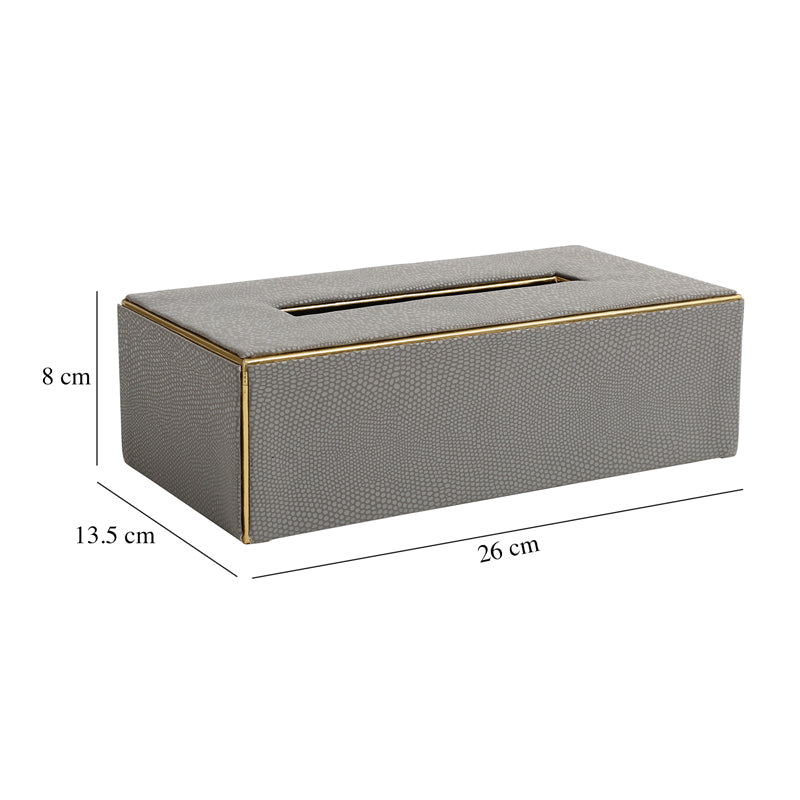 Buy Meho Leather Tissue Box - Grey Tissue Holder from Vaaree