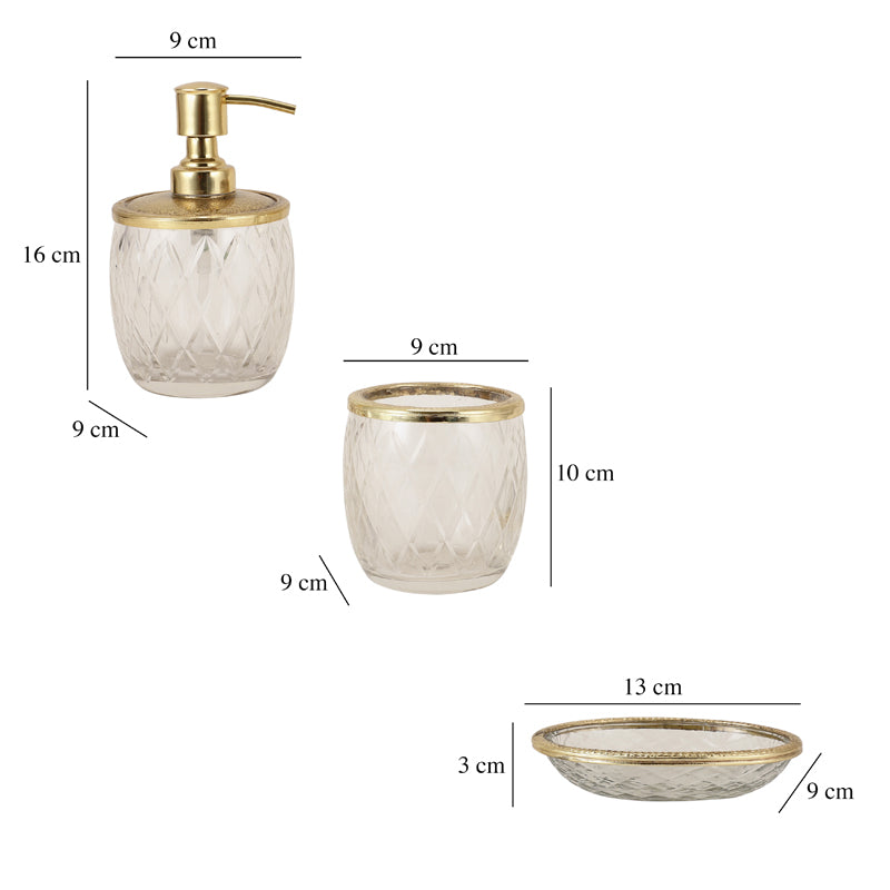 Buy Viara Diamond Bathroom Set - Gold Accessories & Sets from Vaaree