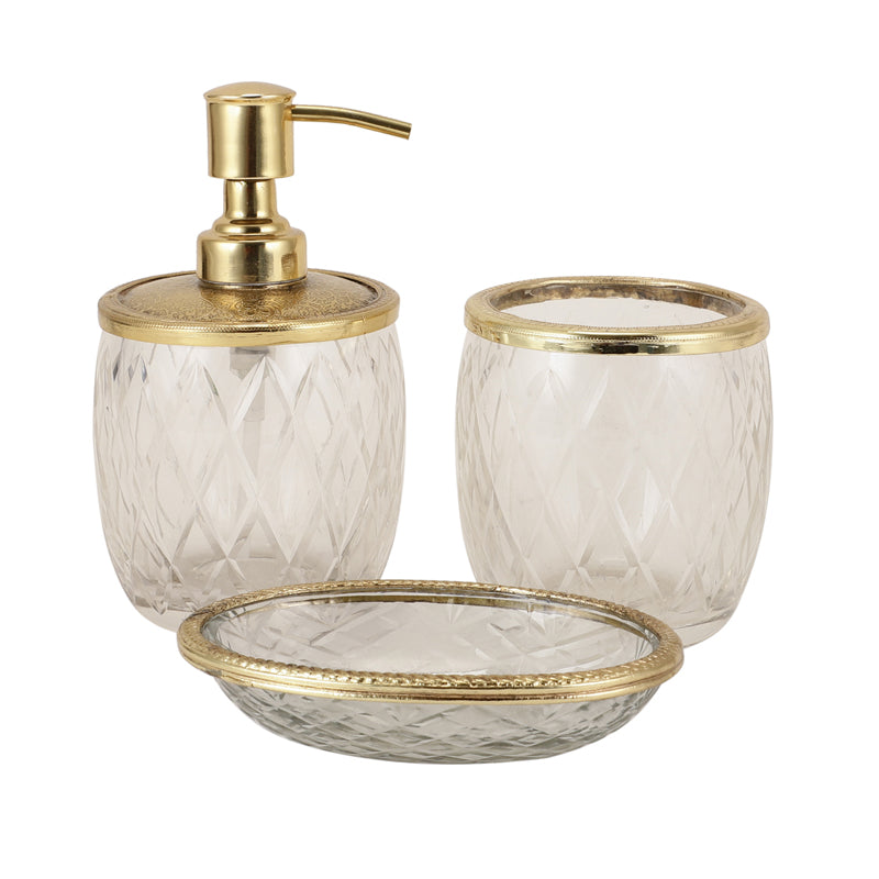 Buy Viara Diamond Bathroom Set - Gold Accessories & Sets from Vaaree