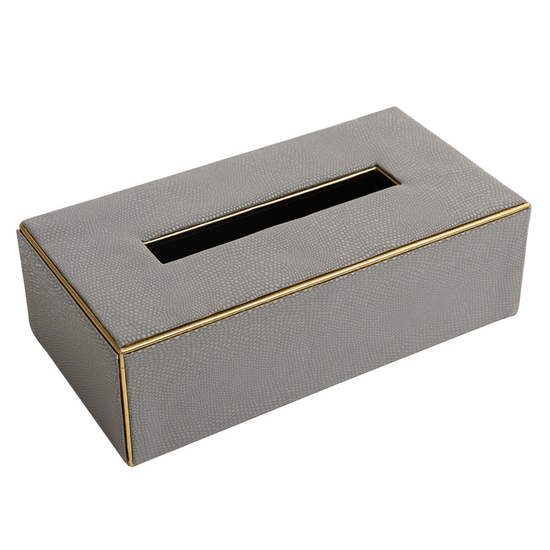 Buy Meho Leather Tissue Box - Grey Tissue Holder from Vaaree