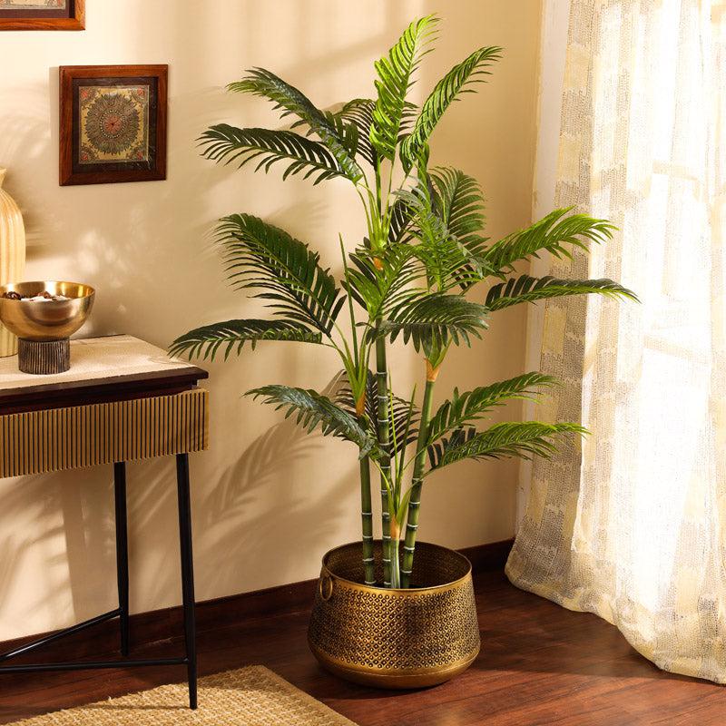 Buy Faux Realistic Tropic Areca Palm Plant With Pot - 4.9 Feet Artificial Plants from Vaaree