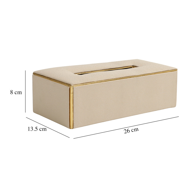 Buy Meho Leather Tissue Box - Beige Tissue Holder from Vaaree